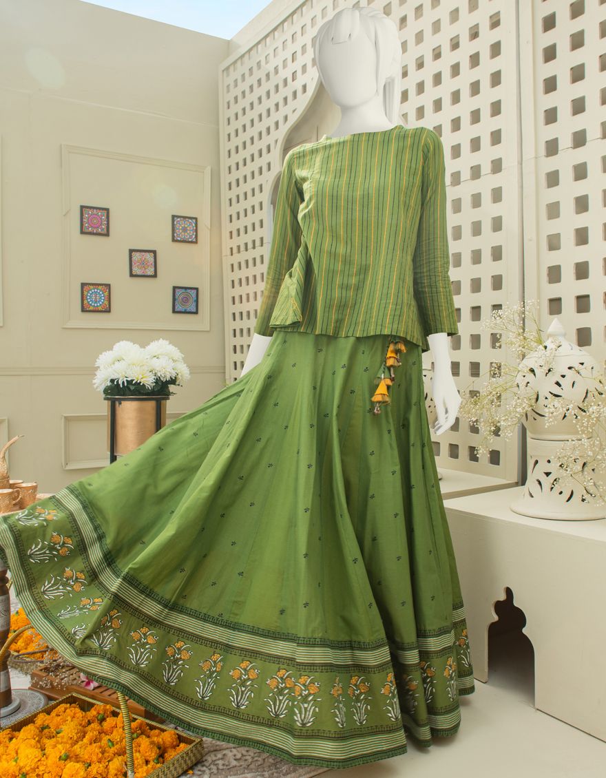 j. teens 01 pc stitch kurti / green