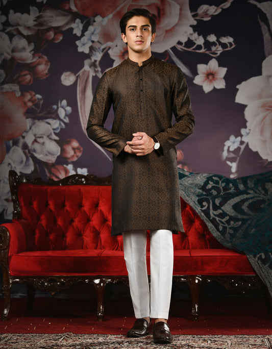 J. TEENS  SPEECAIL KURTA /DARK BROWN