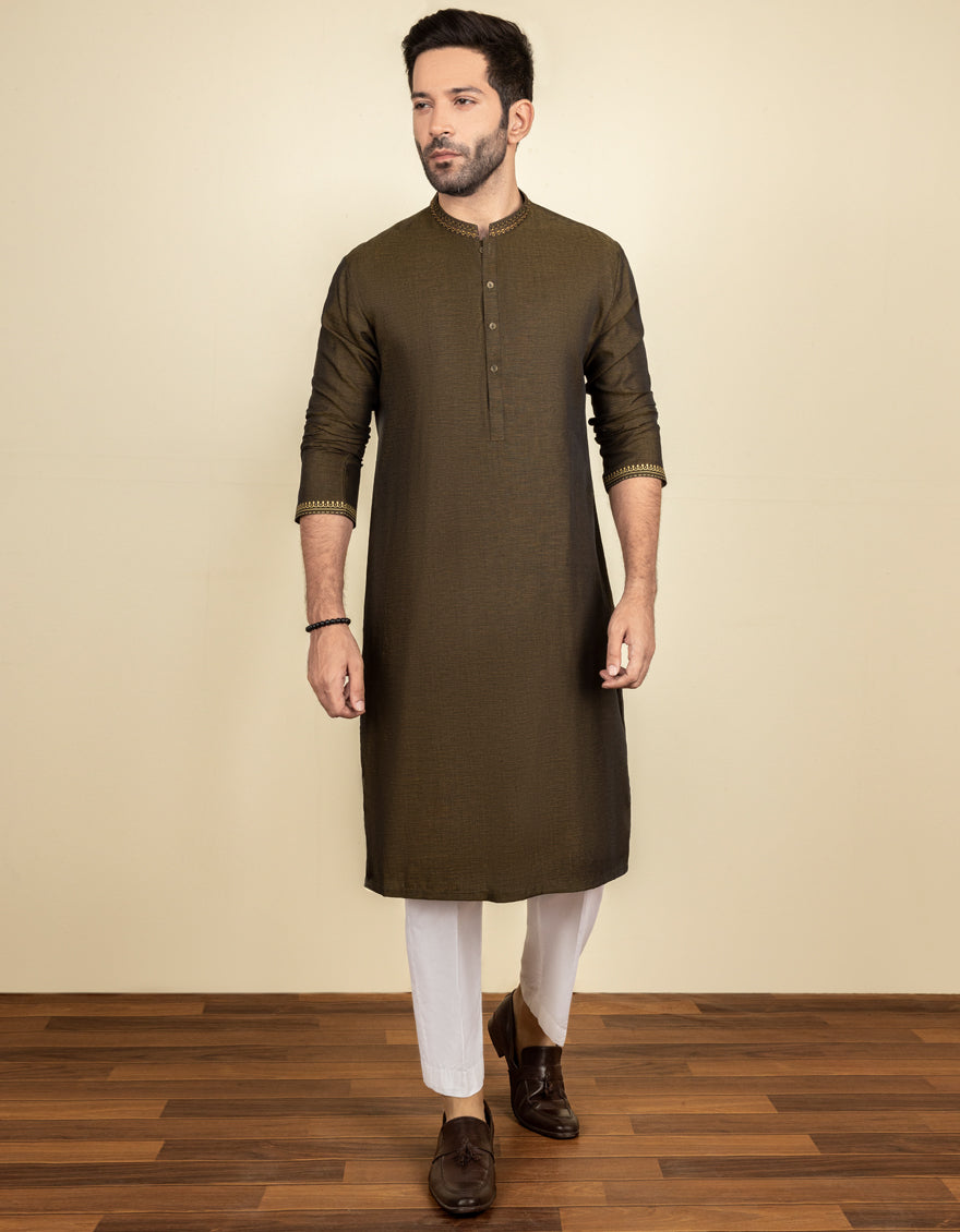 J.MENS KURTA /MEHNDI GREEN