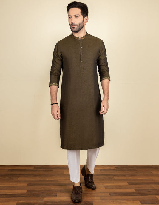 J.MENS KURTA /MEHNDI GREEN