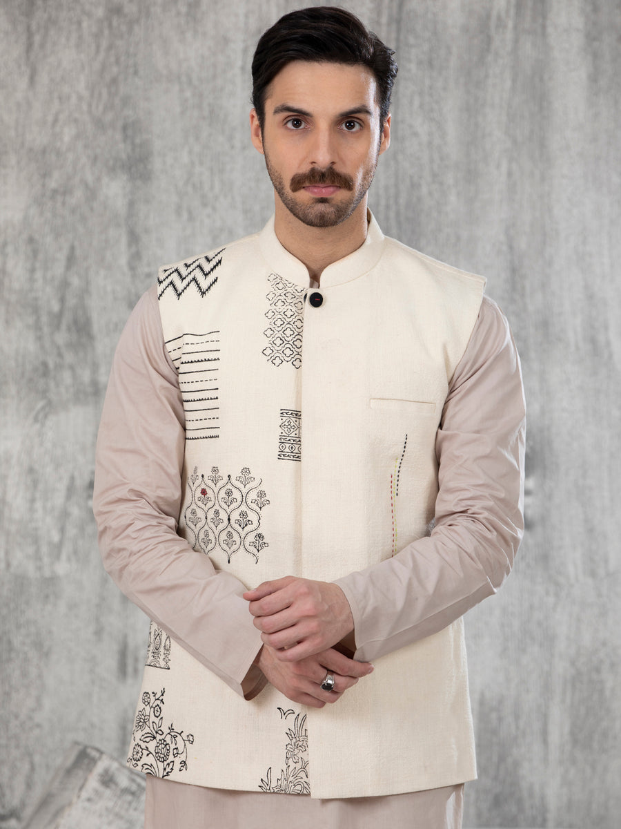 ALMIRA -01 PC STIYTCH WASTCAOT / OFF WHITE