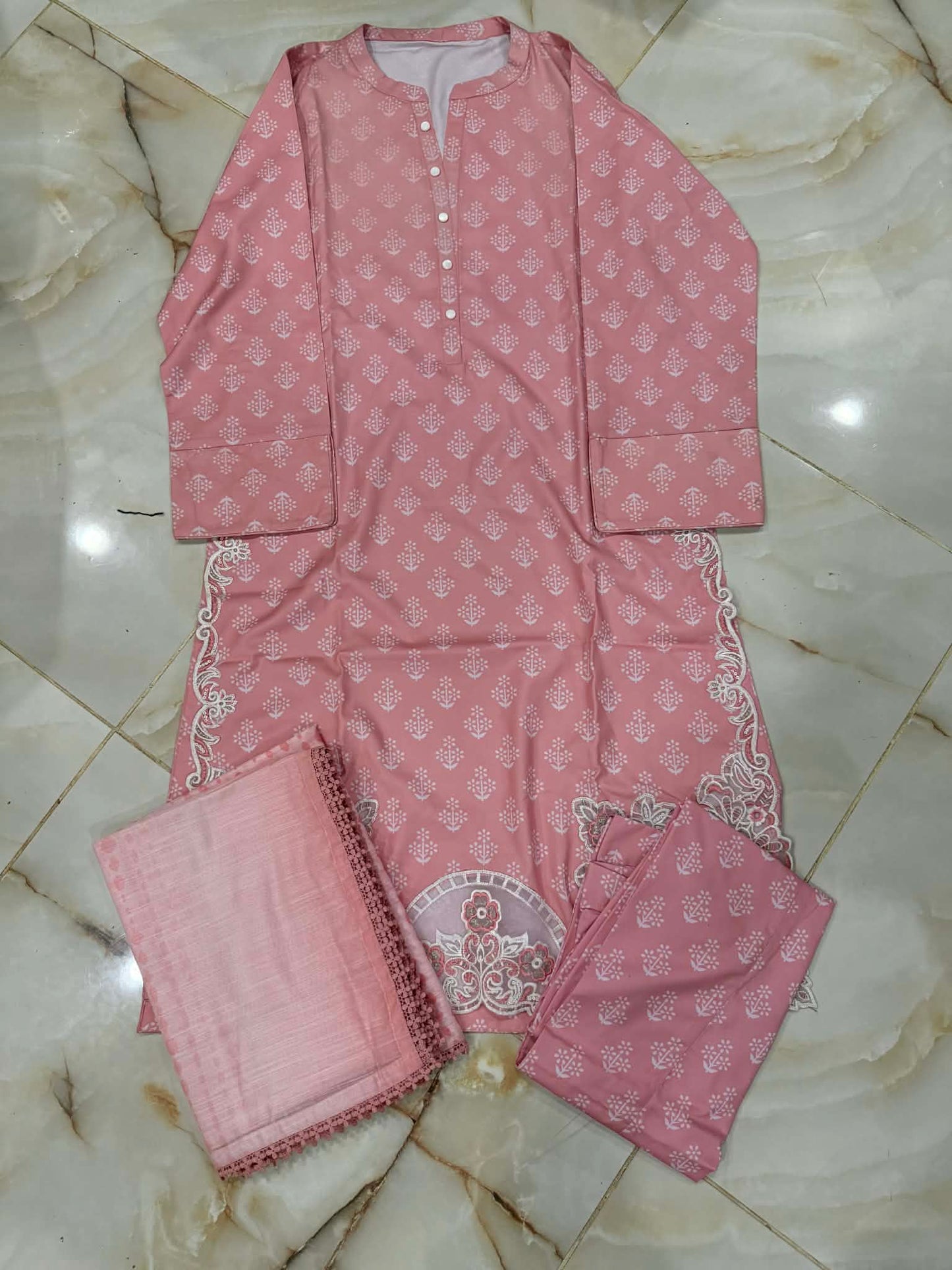 TAWAKAL 03 PC STITCH SUIT/ PINK