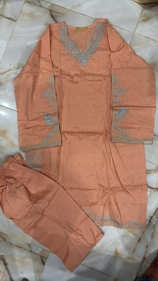 MTJ 02 PC STITCH SUIT / PEACH