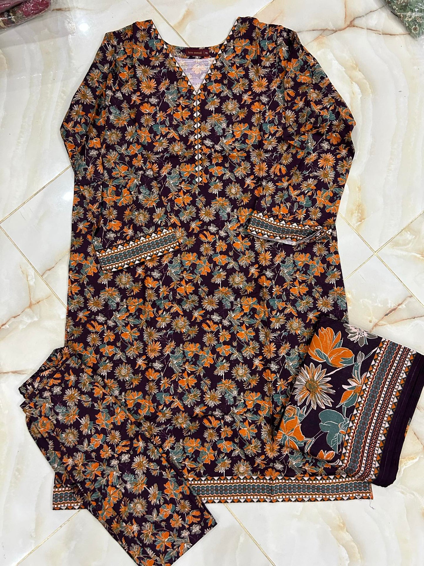 BIN SAEED 03 PC STITCH SUIT / MULTI