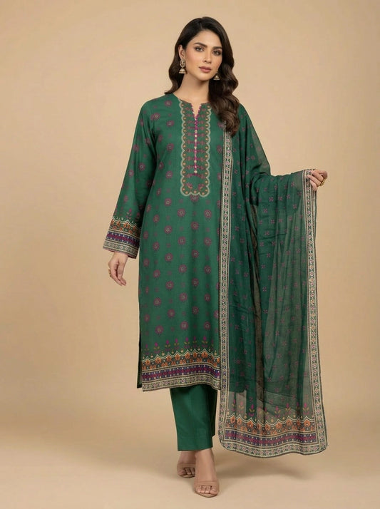 ZELLBURY 03 PC STITCH SUIT / DARK GREEN