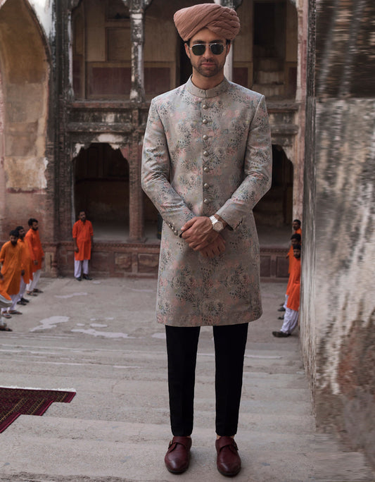 J.MENS SHERWANI /GREY