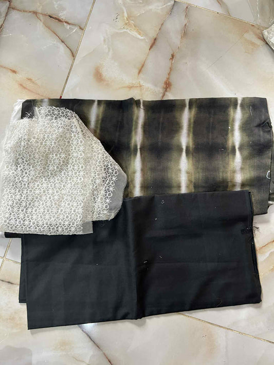 SANASAFINAZ 02 PC UNSTITCH SUIT / BLACK