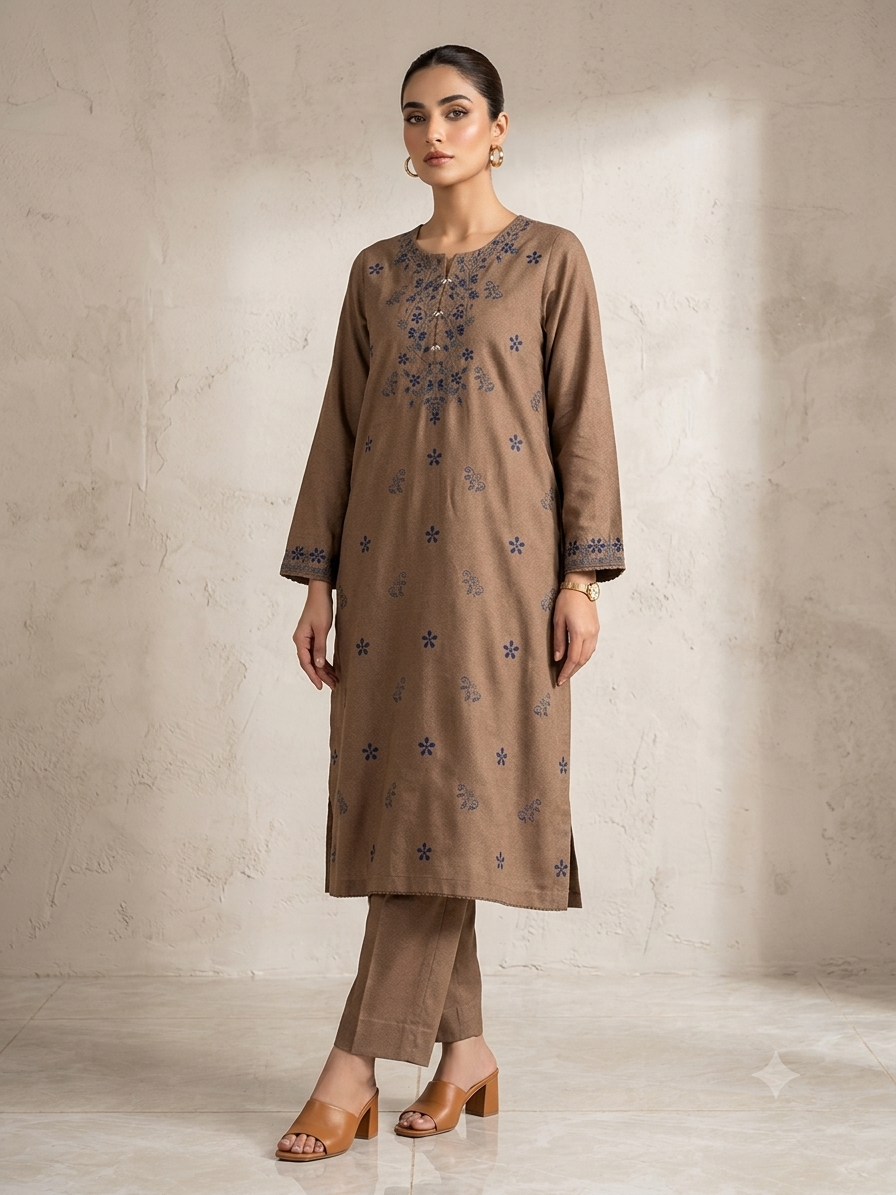 SAYA 02PC STITCH BROWN 1307