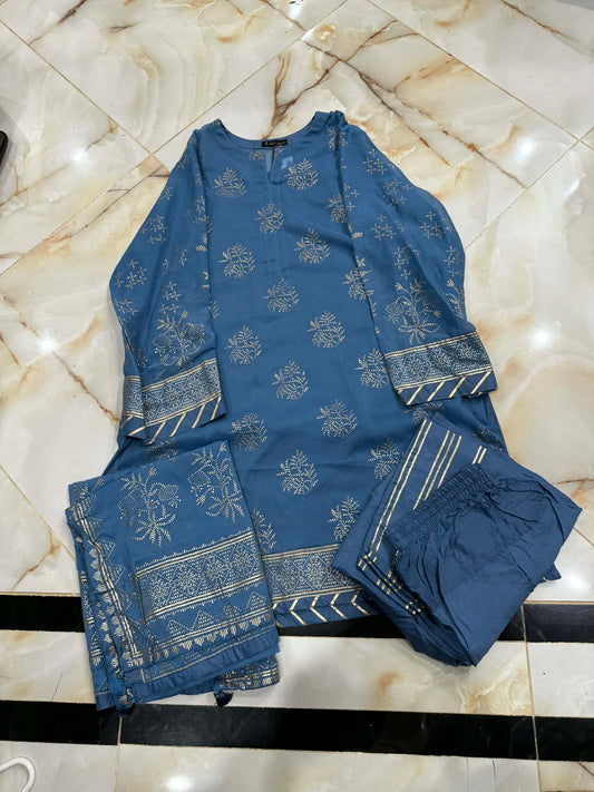 J. 03 PC STITCH SUIT / BLUE