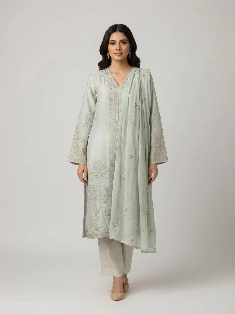 ZELLBURY 03 PC STITCH SUIT / SEA GREEN 2532559