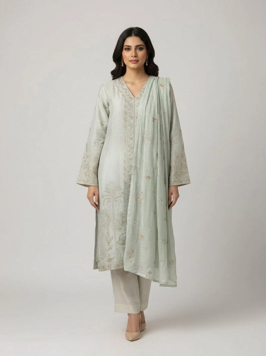 ZELLBURY 03 PC STITCH SUIT / SEA GREEN 2532559