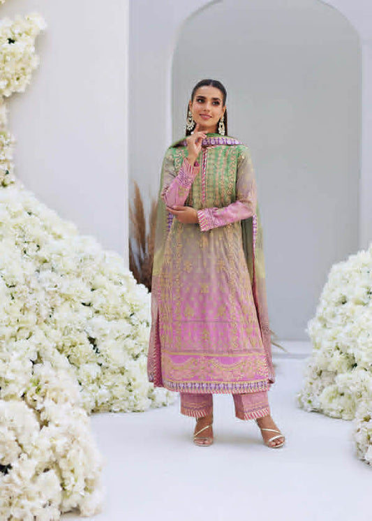 MINA HASAN 03 PC LUXURY UNSTITCH SUIT / MULTI