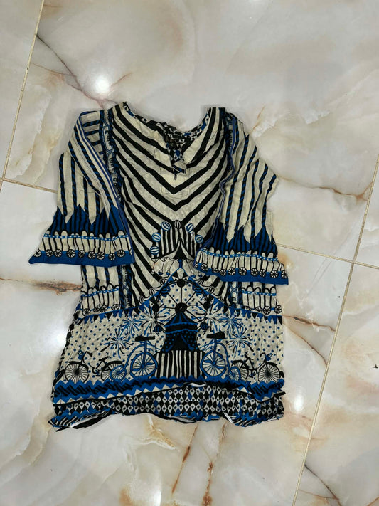 j. 01 pc stitch kurti girls / cream