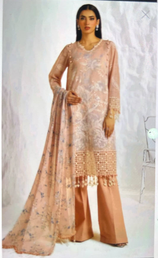 sanasafinaz 03 pc unstitch suiit / orange