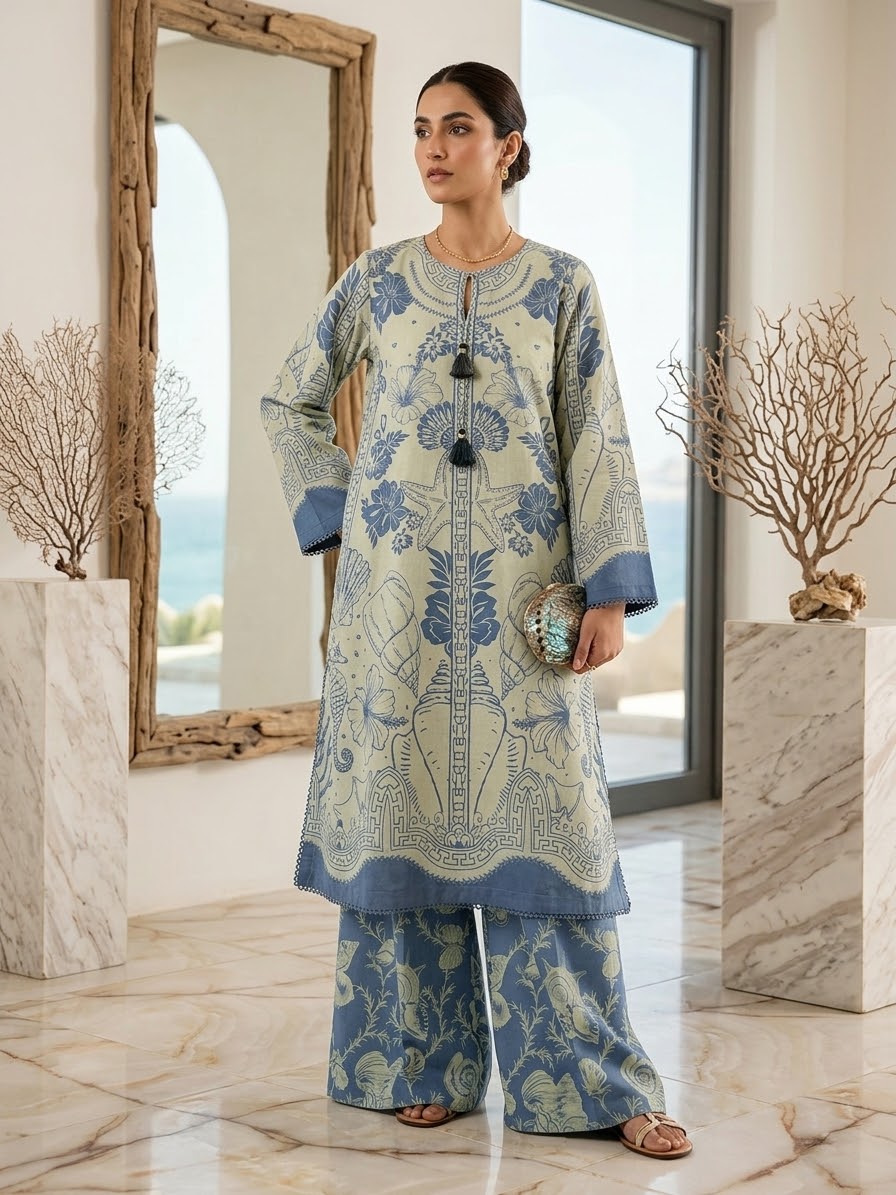 KHAADI 2PC EMB LAWN STITCH