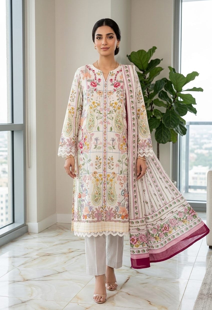 KHAADI 03 PC STITCH SUIT