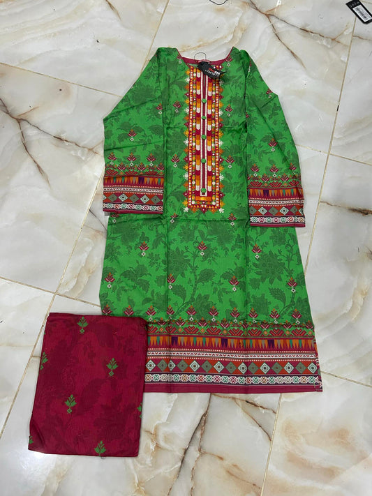 ZELLBERY 02 PC STITCH SUIT / GREEN