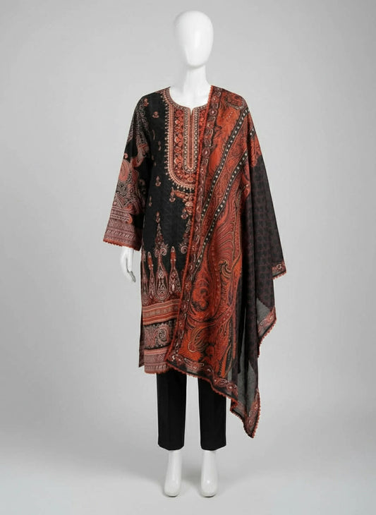 j. 03 pc stitch suit / black