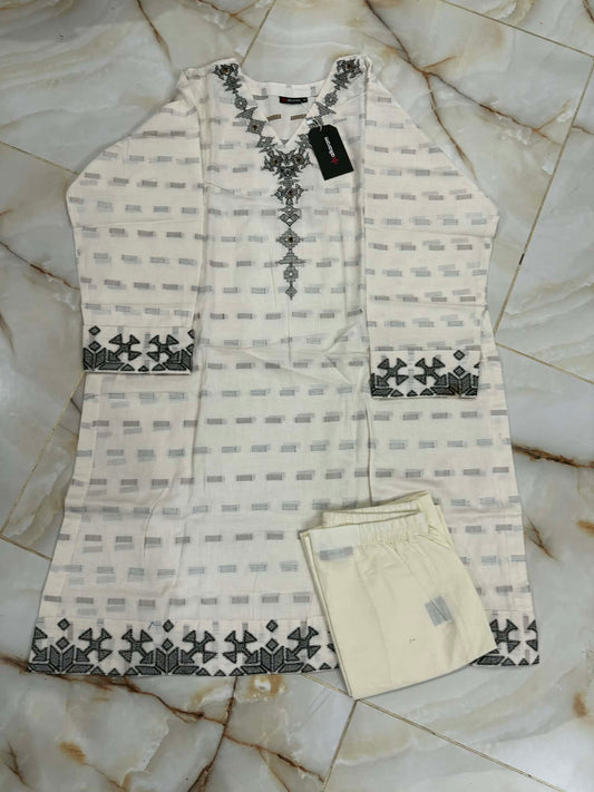 AL KARAM 02 PC STITCH SUIT / WHITE