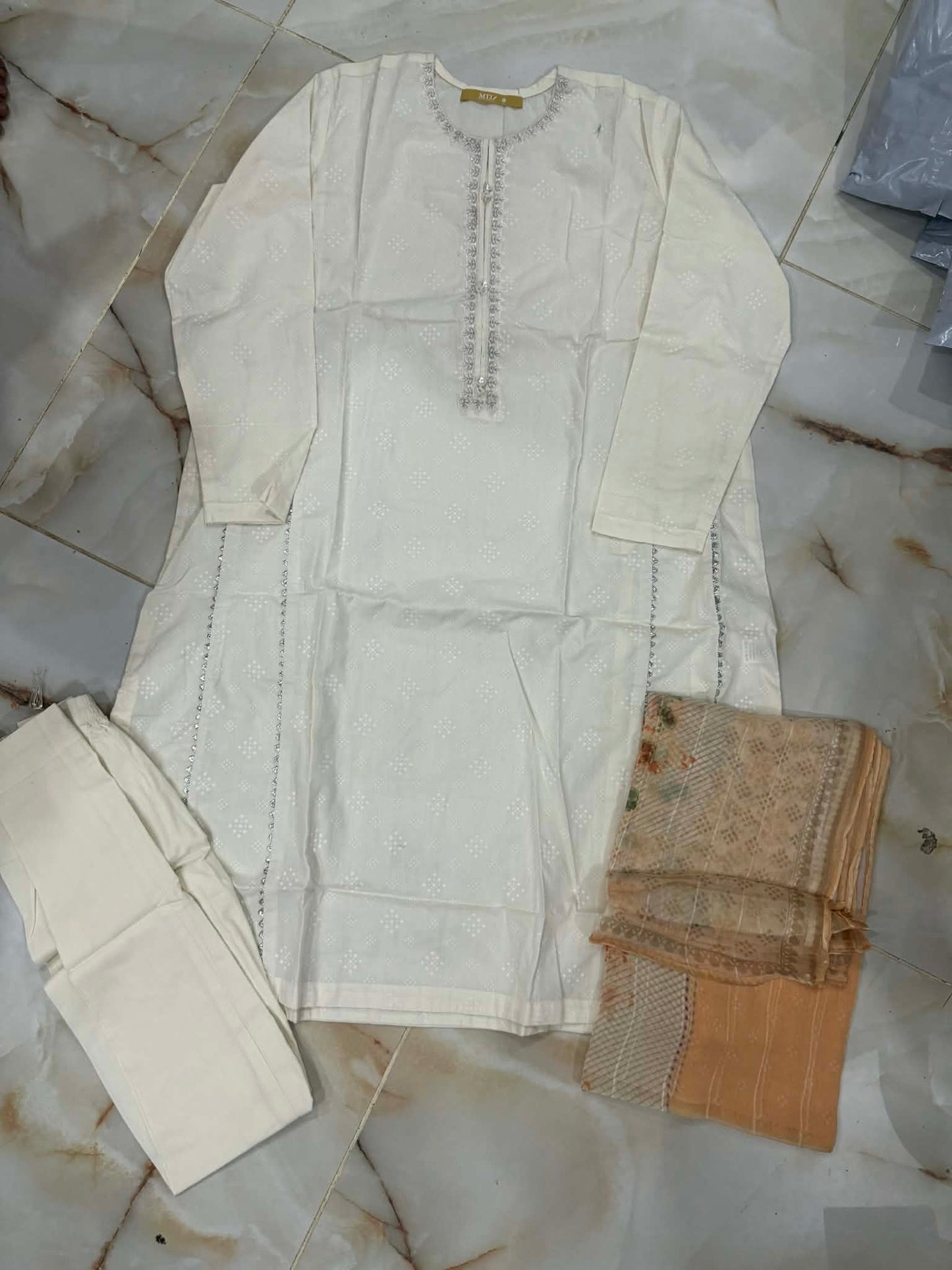 MTJ 03 PC STITCH SUIT / WHITE -2733