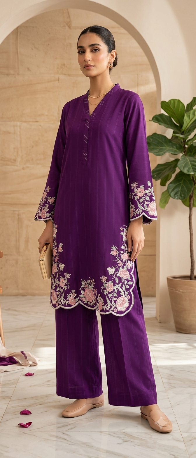 KHAADI 2PC EMB LAWN