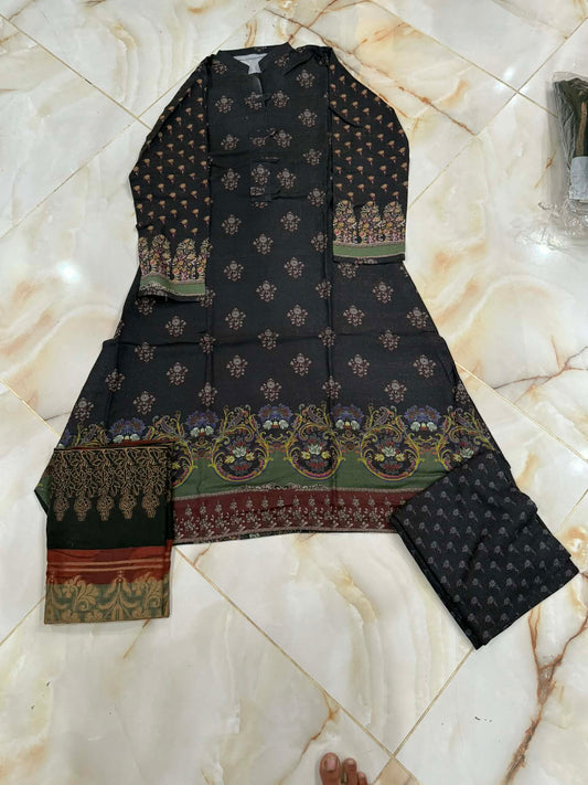 TAWAKAL 03 PC STITCH SUIT / BLACK