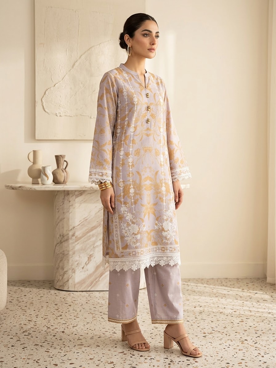 KHAADI 2PC EMB LAWN STITCH
