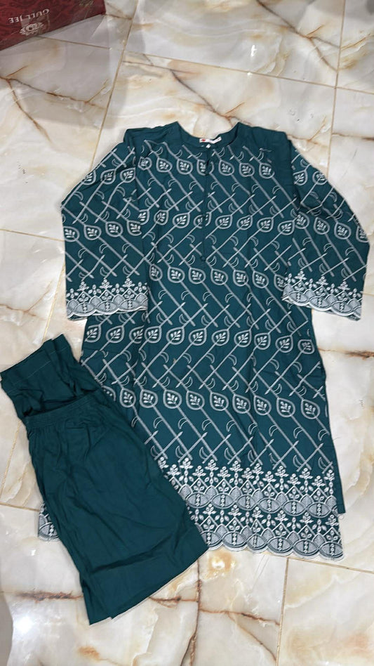 KHAADI 02 PC STITCH SUT / GREEN