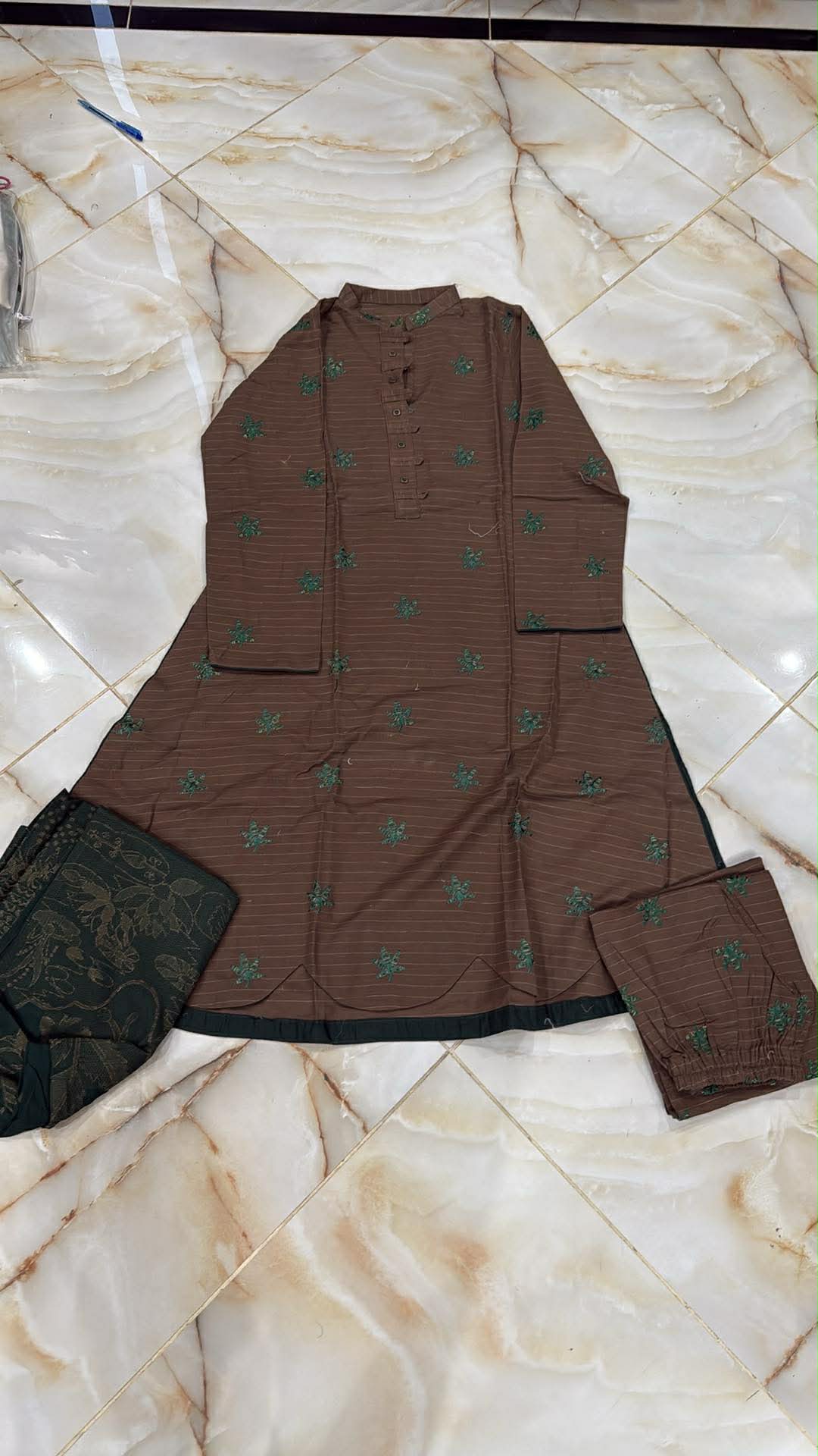 TAAWAKAL 03 PC STITCH SUIT / BROWN