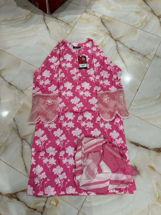 AL KARAM 02 PC STITCH SUIT / PINK
