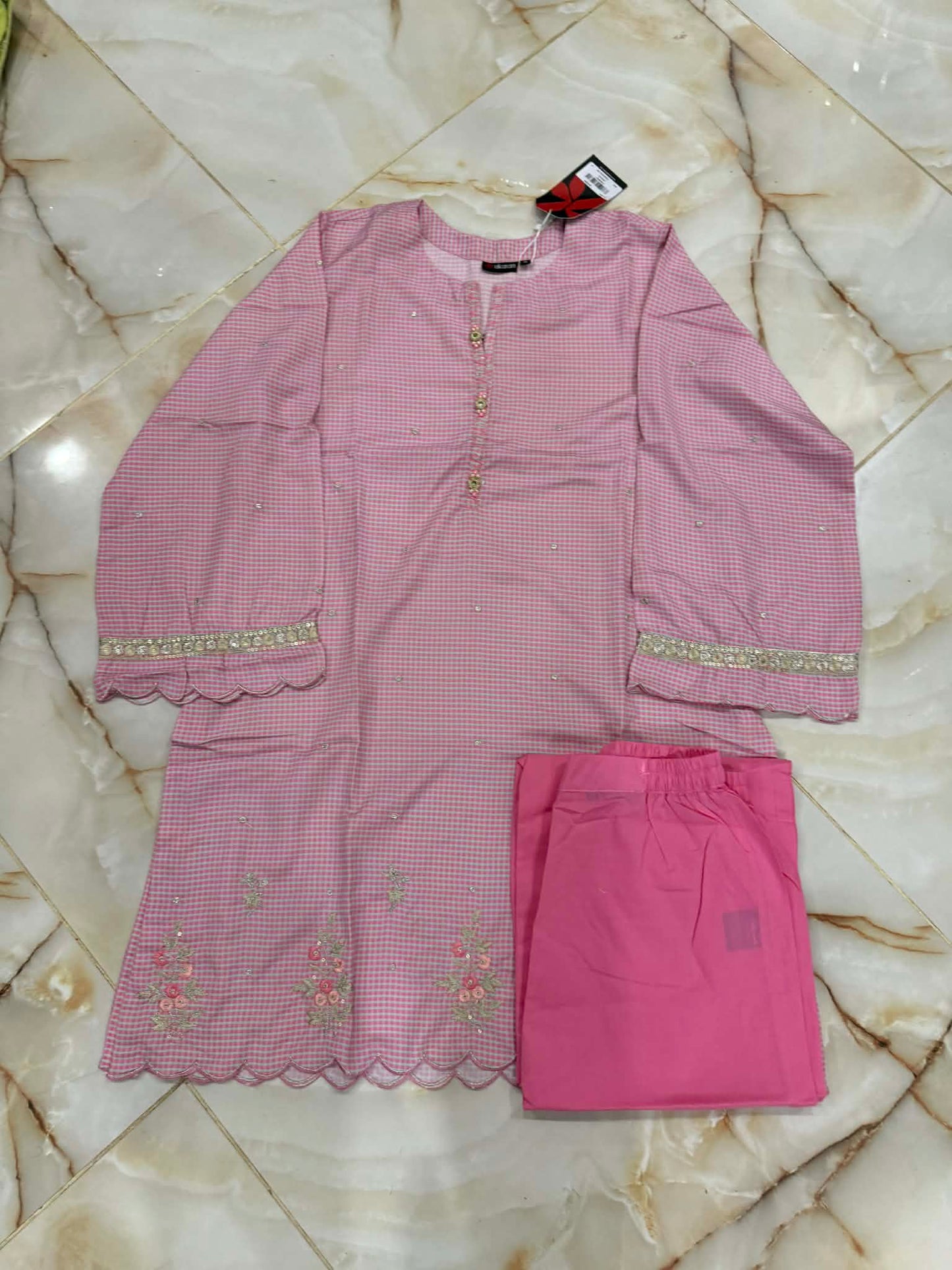 AL KARAM 02 PC STITCH SUIT / PINK