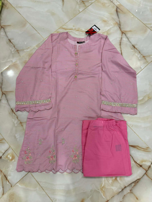 AL KARAM 02 PC STITCH SUIT / PINK