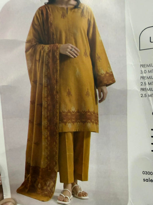 SAYA 03 PC UNSTITCH SUIT / MUSTARD