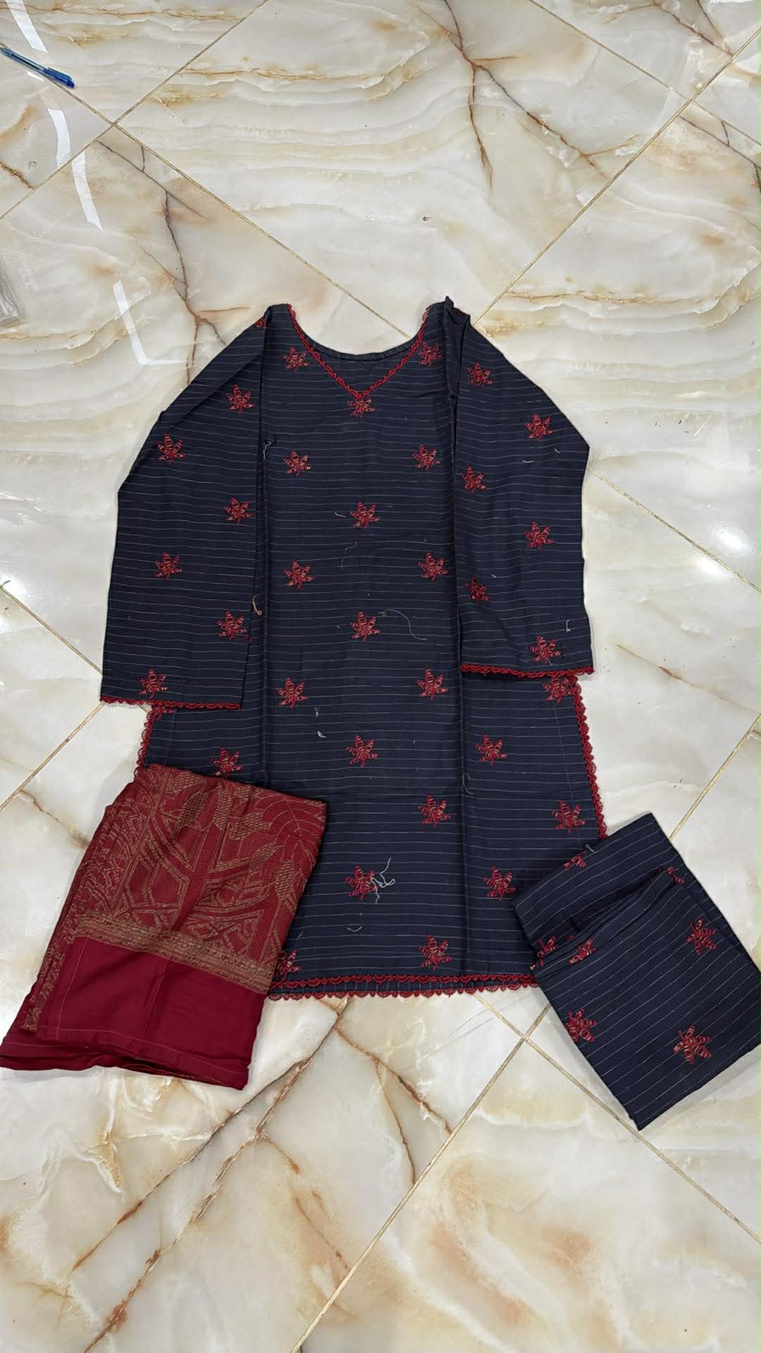 TAWAKAL 03 PC STITCH SUIT / NAVY BLUE