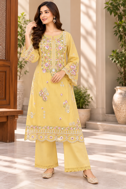 DHANAK 2pc STITCH HEAVY EMB BRIDAL chicken kari2578