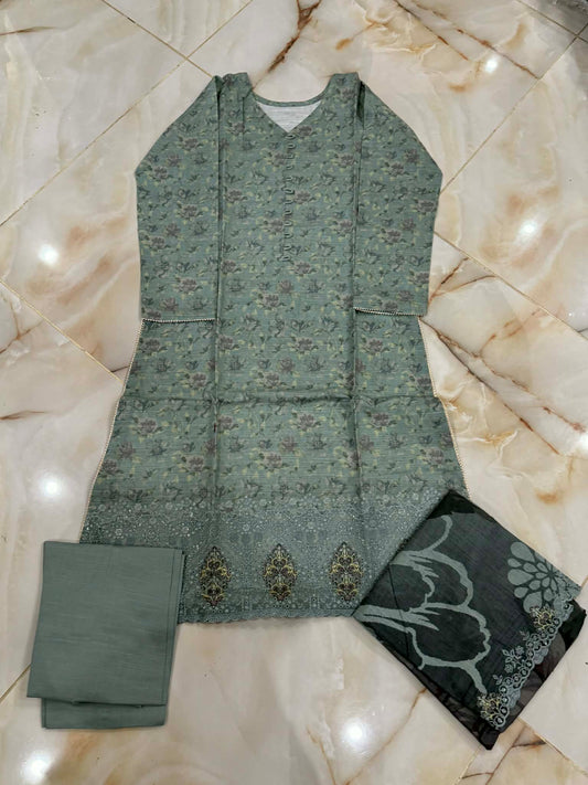 TAWAKAL 03 PC STITCH SUIT / LIGHT GREEN