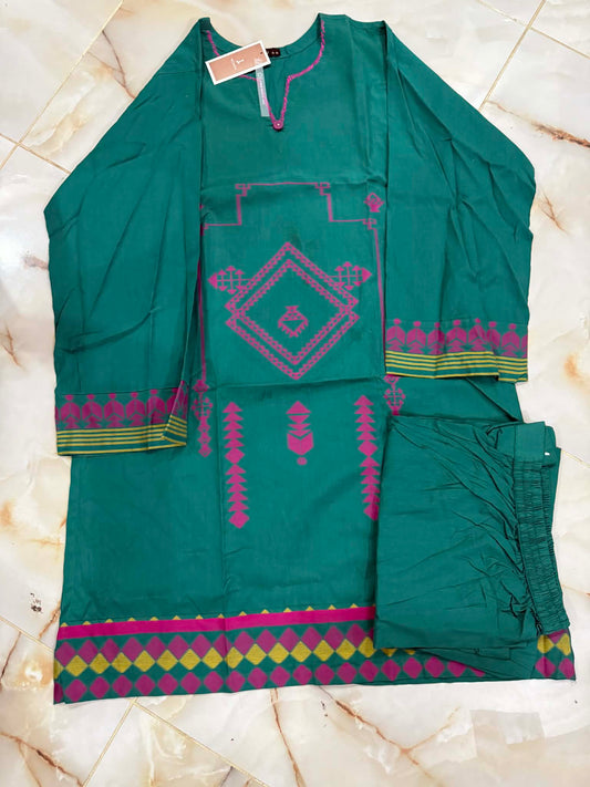 J. 02 PC STITCH SUIT / GREEN