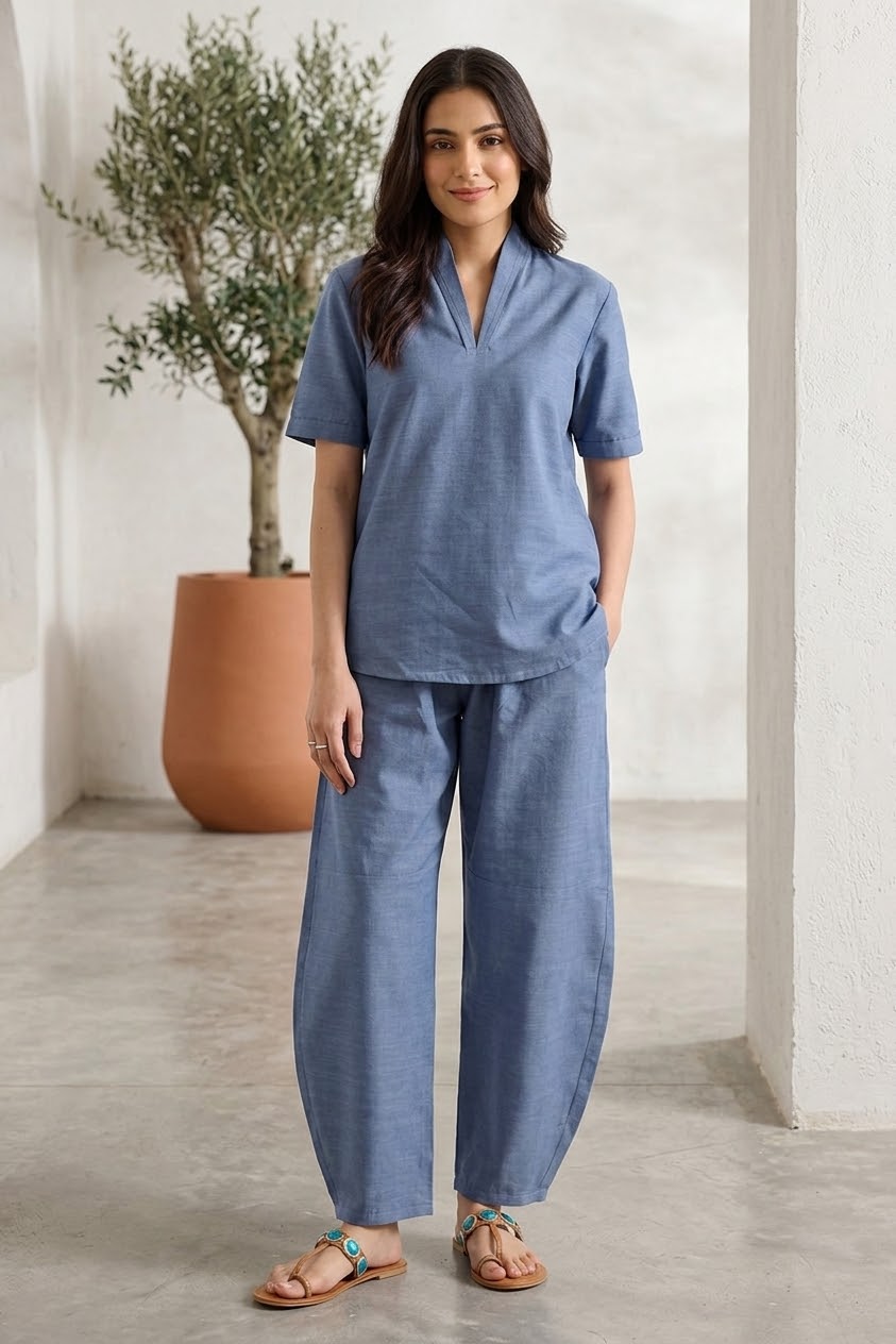SAYA 2PC SHIRT TROUSER STITCH
