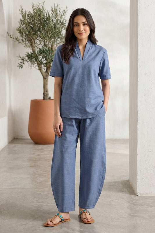 SAYA 2PC SHIRT TROUSER STITCH
