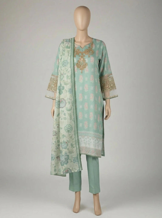 j. 03 pc stitch suit /sea green