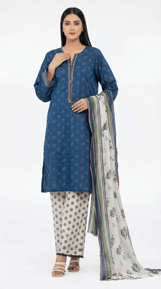 KHAADI 03 PC STITCH SUIT / BLUE