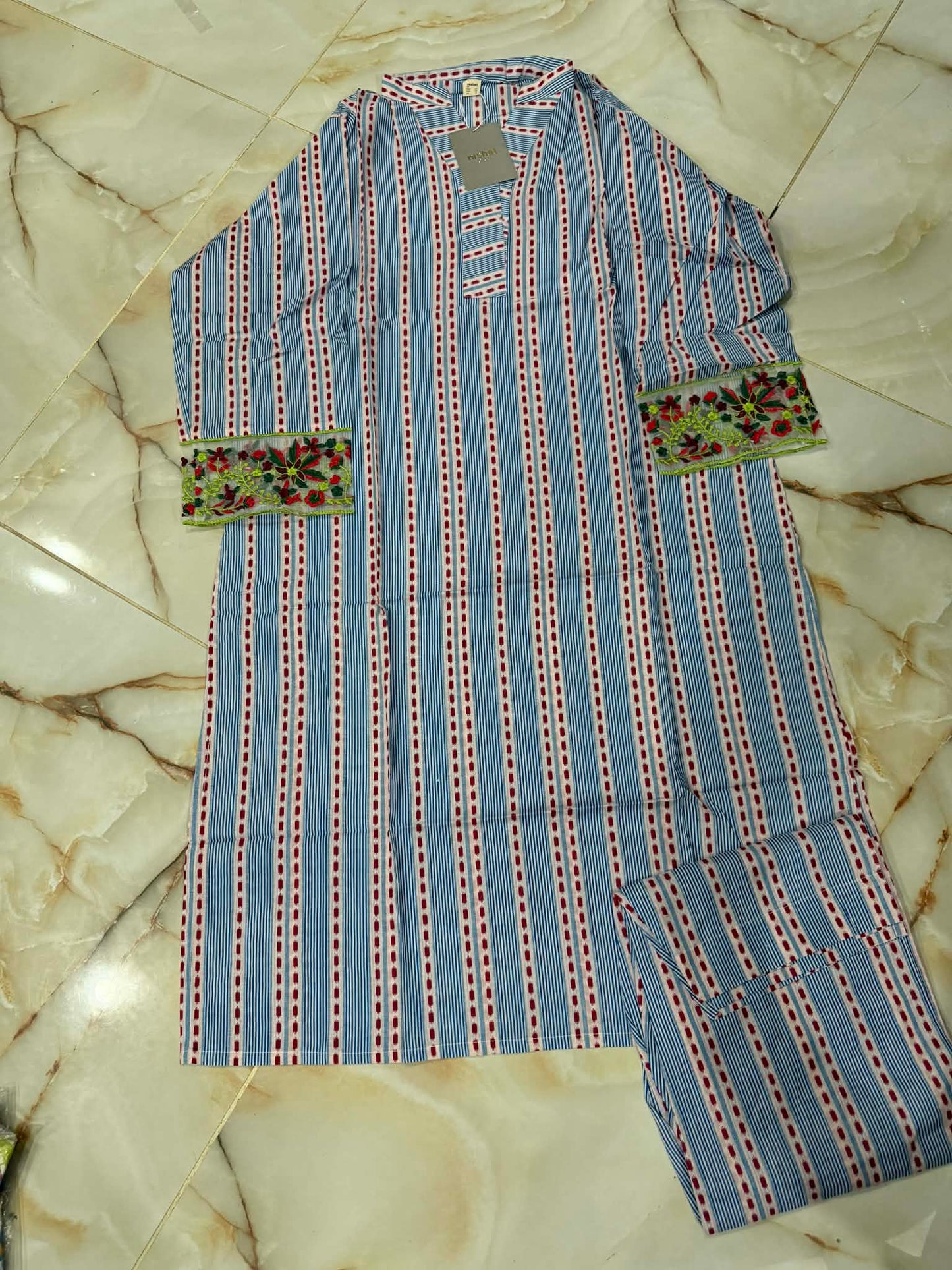 NISHAT 02 PC STITCH SUIT / BLUE