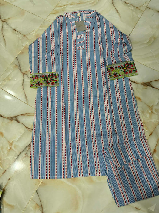 NISHAT 02 PC STITCH SUIT / BLUE
