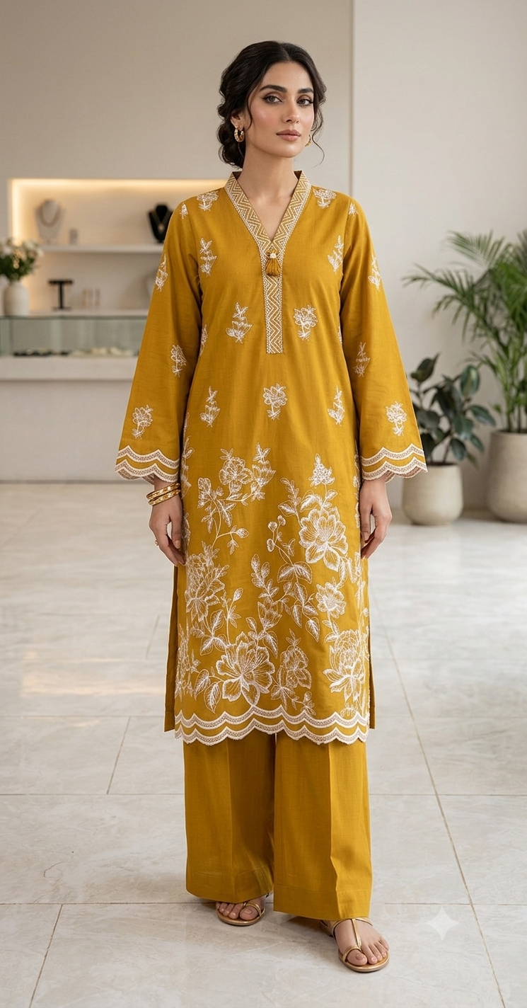 KHAADI 2PC EMB LAWN