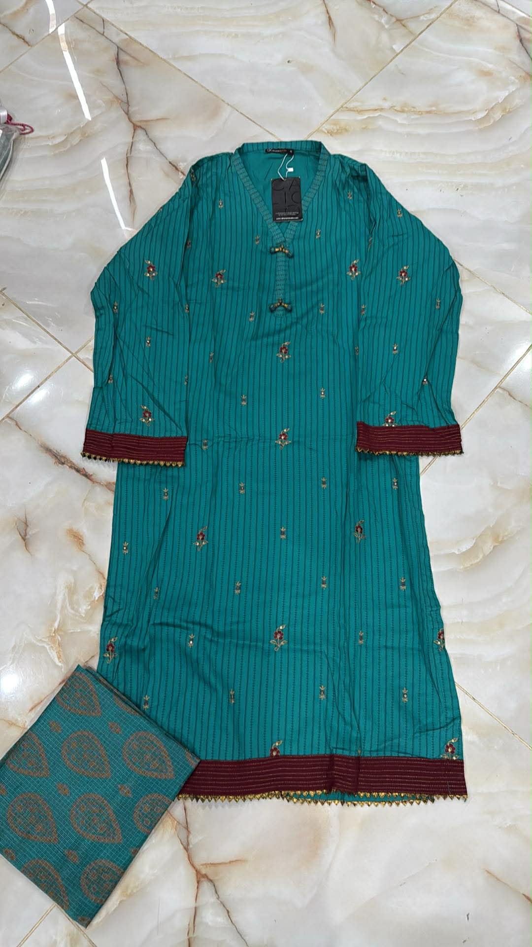 AL KARAM 02 PC STITCH SUIT / SEA GREEN