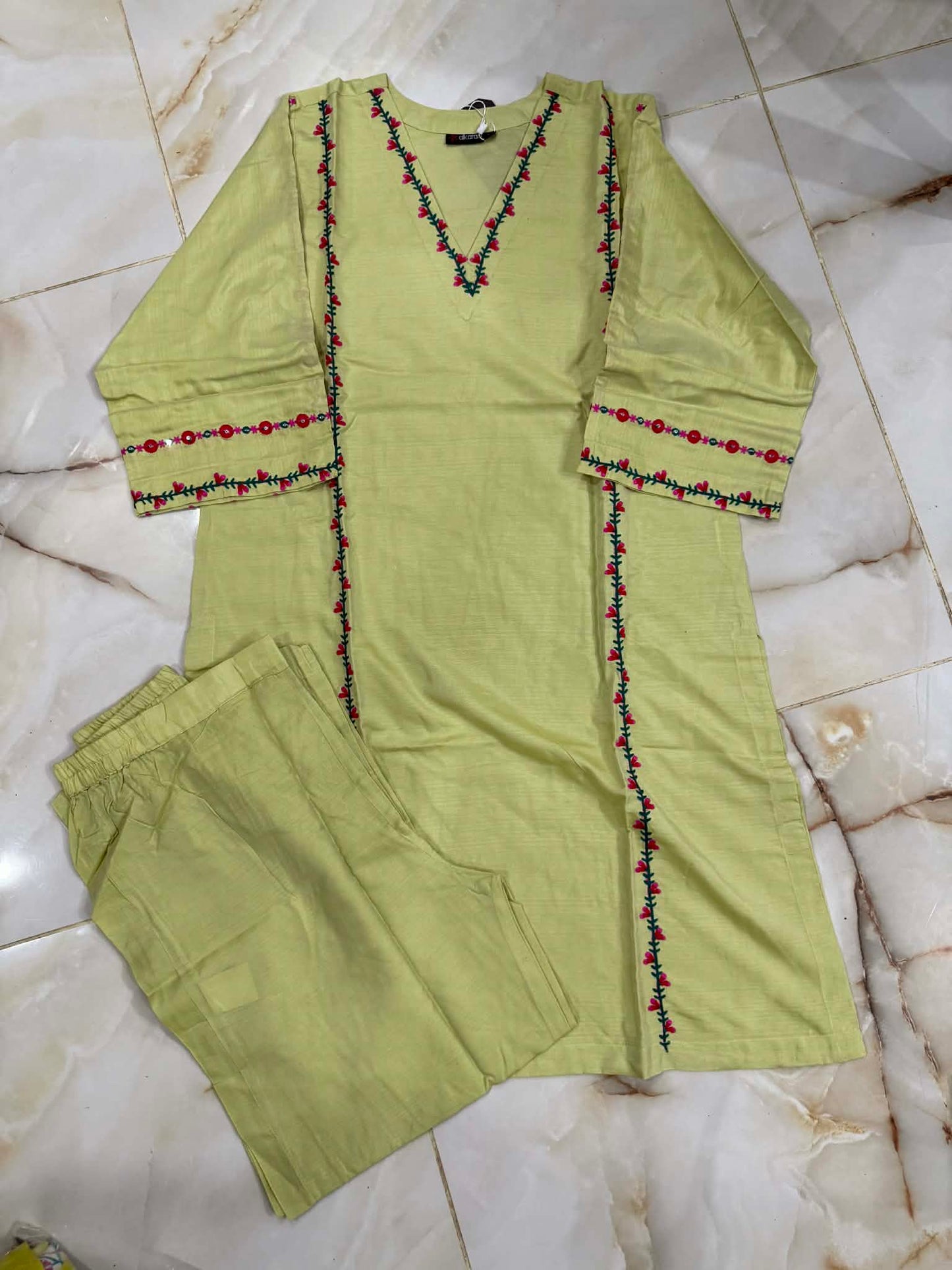 AL KARAM 02 PC STITCH SUIT / LIGHT GREEN