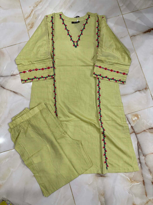 AL KARAM 02 PC STITCH SUIT / LIGHT GREEN