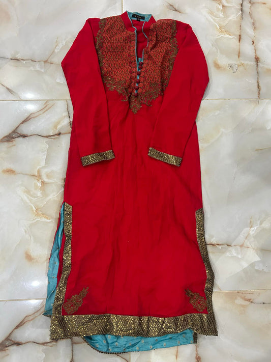 j. teens 01 pc stitch kurti / red