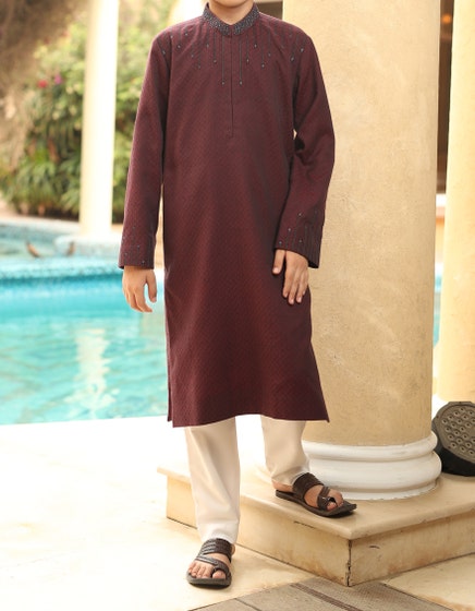 J. KIDS SPECIAL KURTA / MAROON -90252