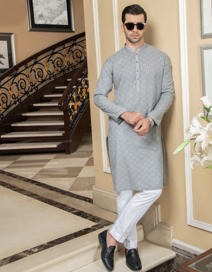 J.KURTA-STITCH/MEN-LIGHT GREY